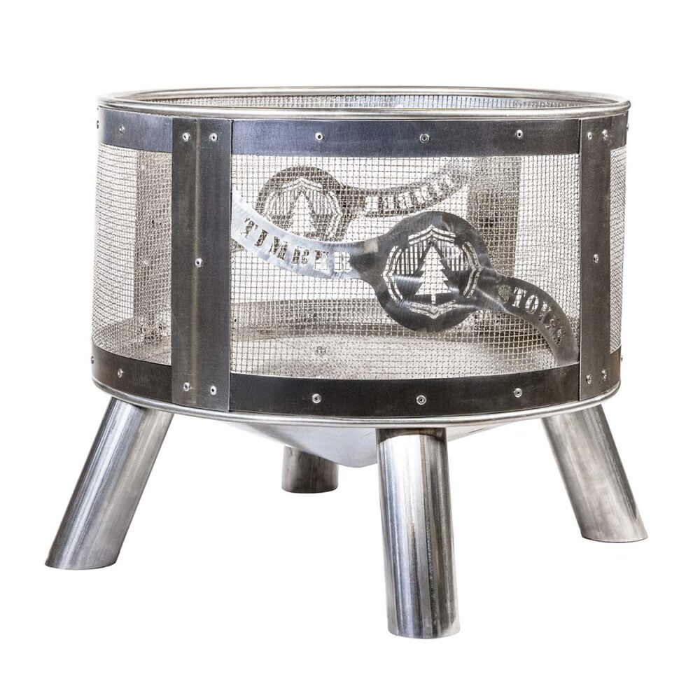 24" stainless Steel fire pit by Timber Stoves